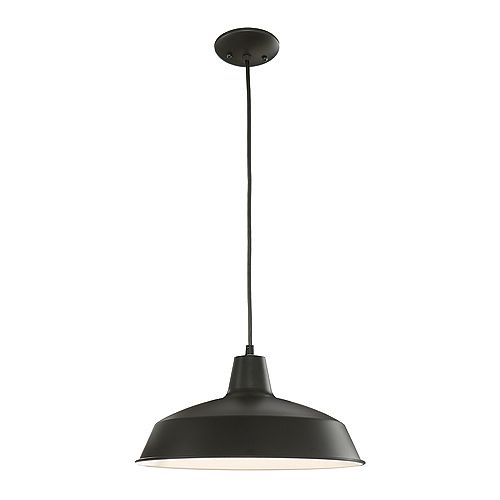 Taite Collection 1-Light Pendant Light Fixture in Black