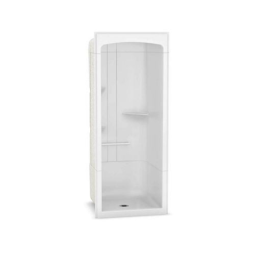 MAAX Camelia 36L x 36W x 88H 3-piece Acrylic Shower with Center Drain in White