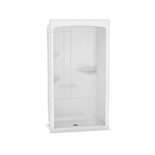 MAAX Iris II 34 pouces x 34 pouces x 76 pouces Cabine de douche ronde en blanc Home Depot Canada