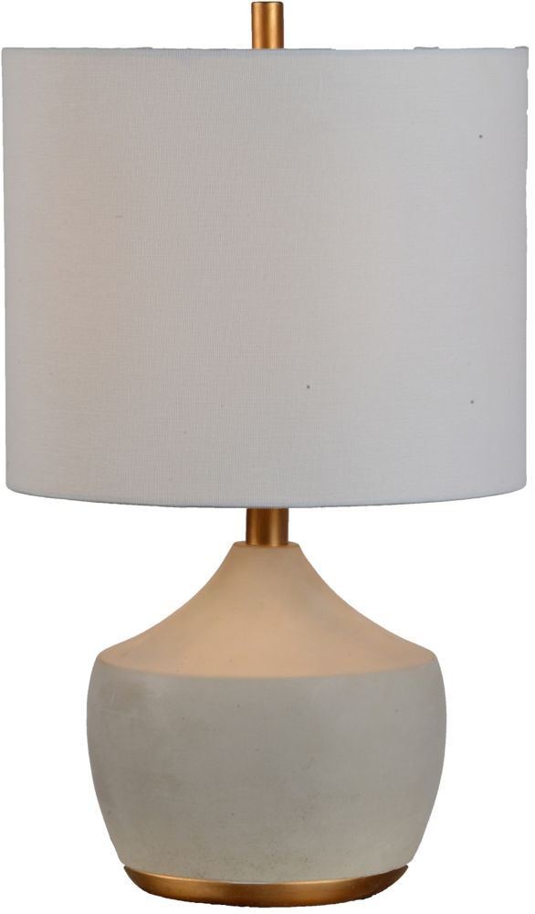 Notre Dame Design Horme 12Inch Grey and Gold Table Lamp With Linen