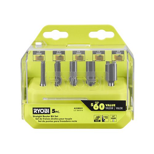 Straight Router Bit Set (5-Piece)