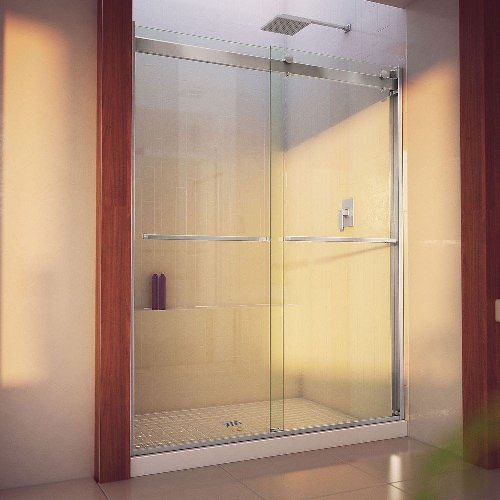 DreamLine EssenceH 5660 inch W x 76 inch H Frameless Bypass Shower