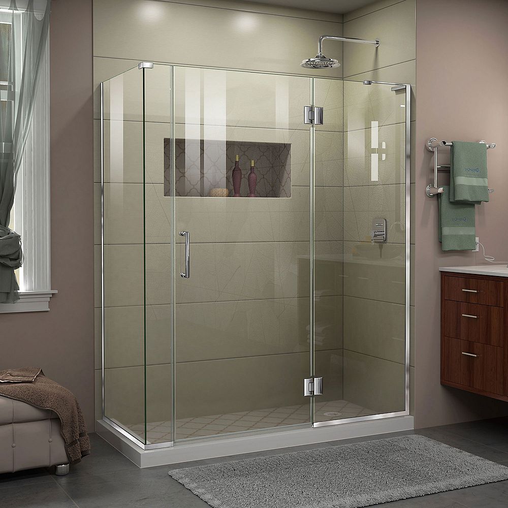 Dreamline Unidoor X 59 Inch W X 30 38 Inch D X 72 Inch H Frameless Hinged Shower Enclosur 6439