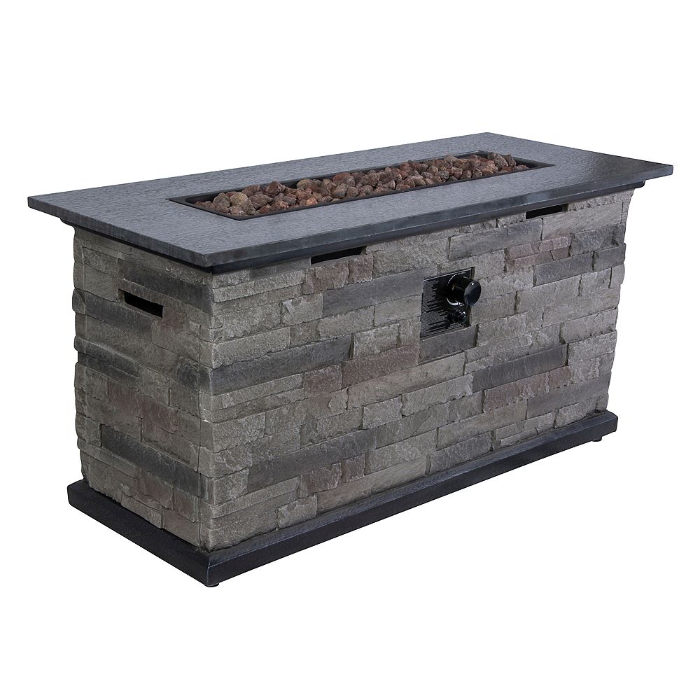 Hampton Bay Rectangular Fire Pit, Outdoor Fire Pit Table Canada