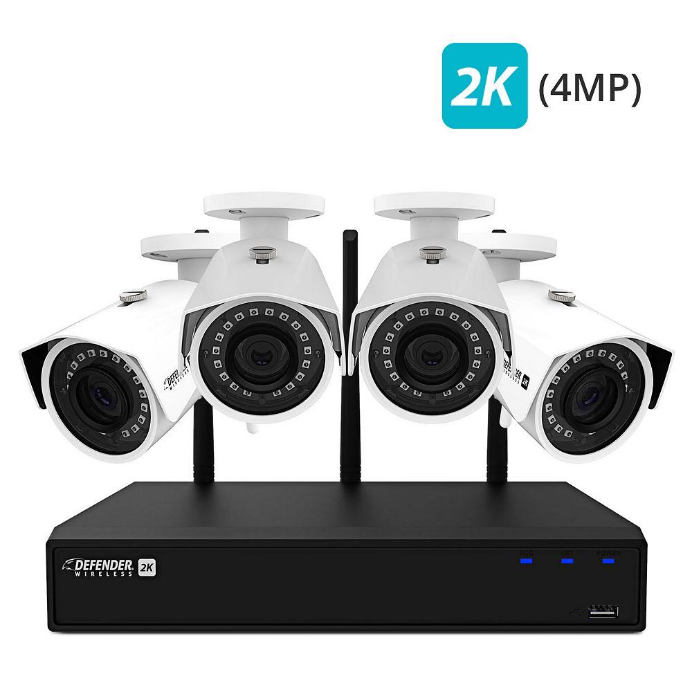 Defender 2K (4MP) Wireless 4 Channel 1TB Security System with 4 WiFi