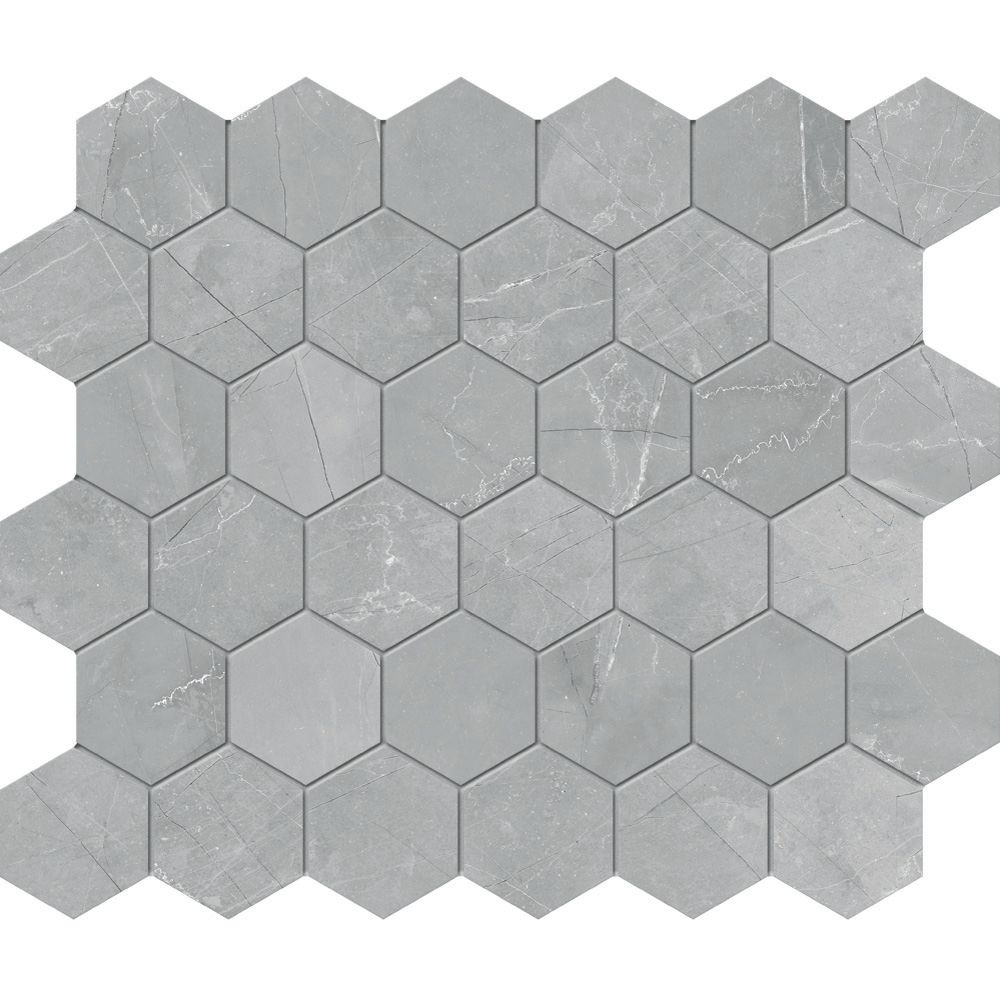 hexagon matt white mosaic tile