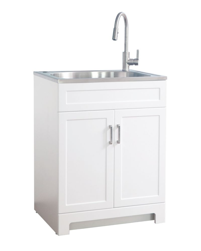 stainless steel utility sink with cabinet