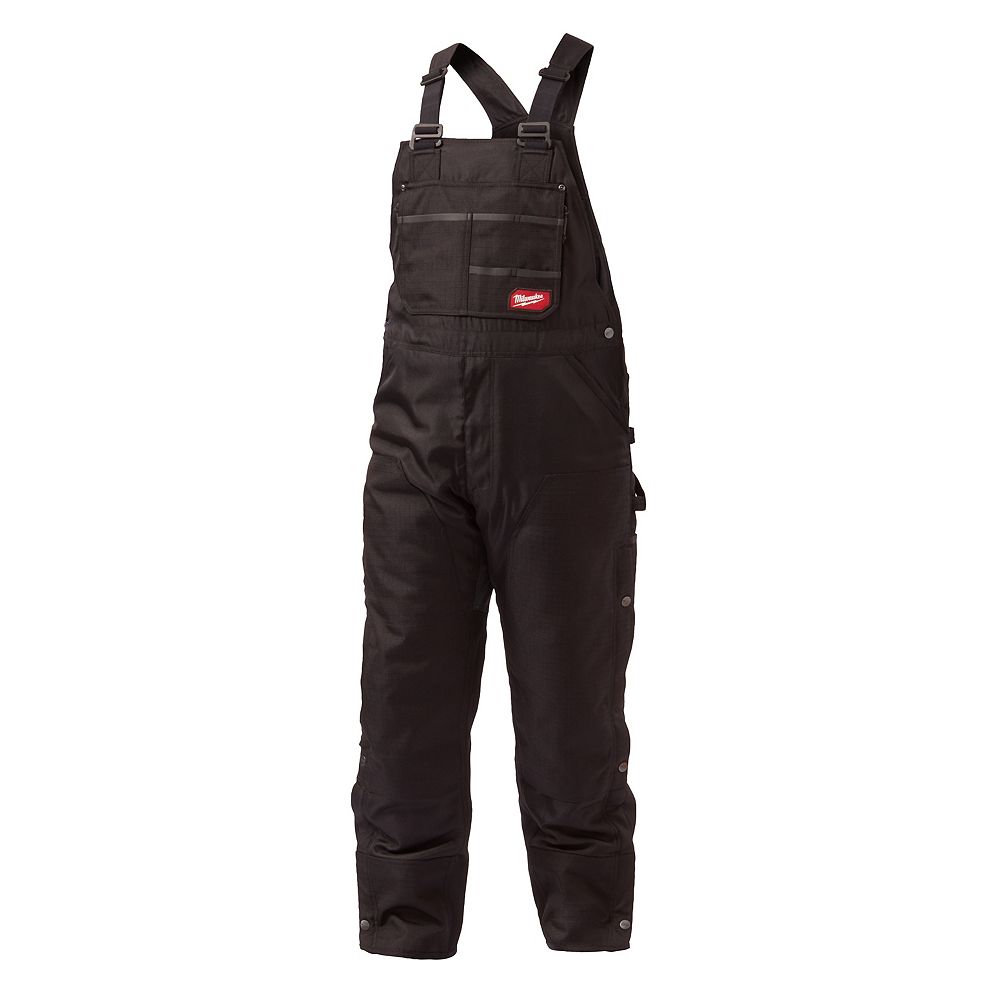 Milwaukee Tool Men's GRIDIRON 2XL Black ZiptoThigh Bib Short Overall