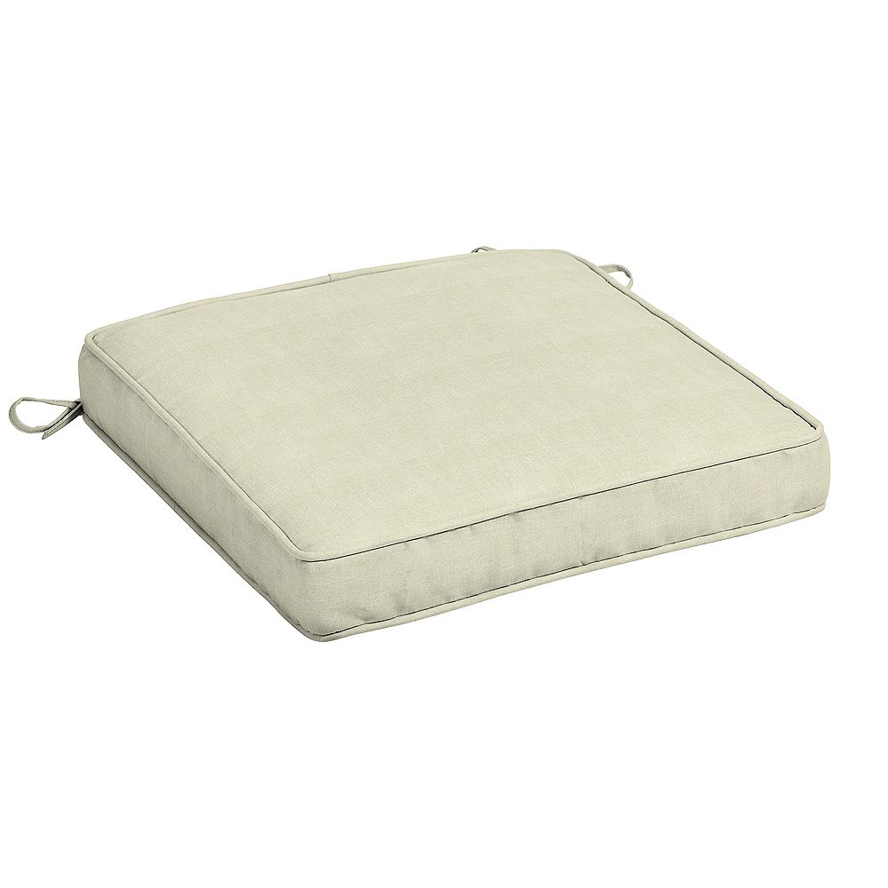 Hampton Bay CushionGuard Oatmeal Square Seat Cushion The Home Depot