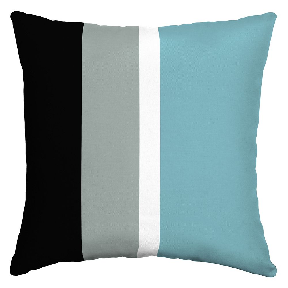 Hampton Bay Bo Stripe Square Throw Pillow The Home Depot Canada