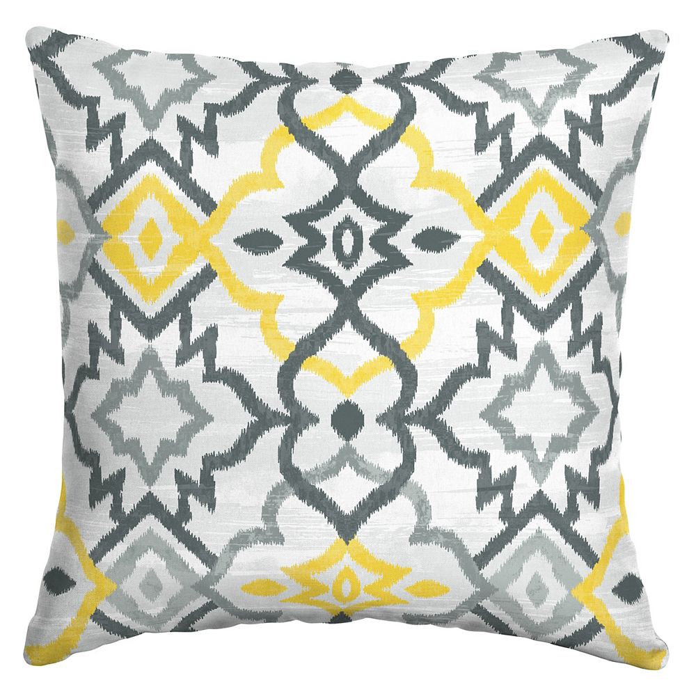 Hampton Bay Keith Trellis Square Throw Pillow The Home Depot Canada