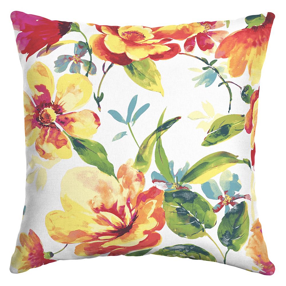 Hampton Bay Tammy Floral Square Throw Pillow The Home Depot Canada