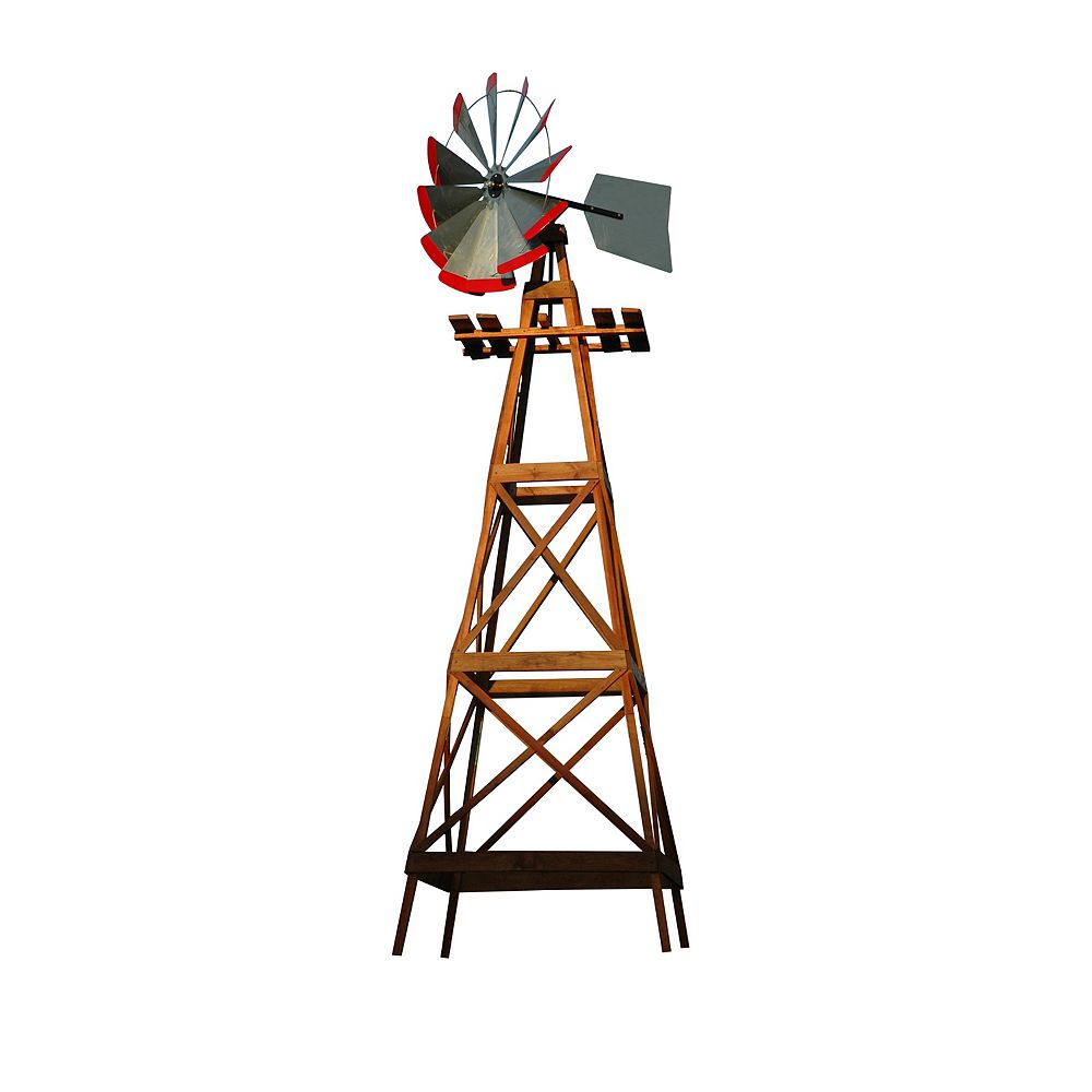 Outdoor Water Solutions Large Ornamental Wooden Garden Windmill | The