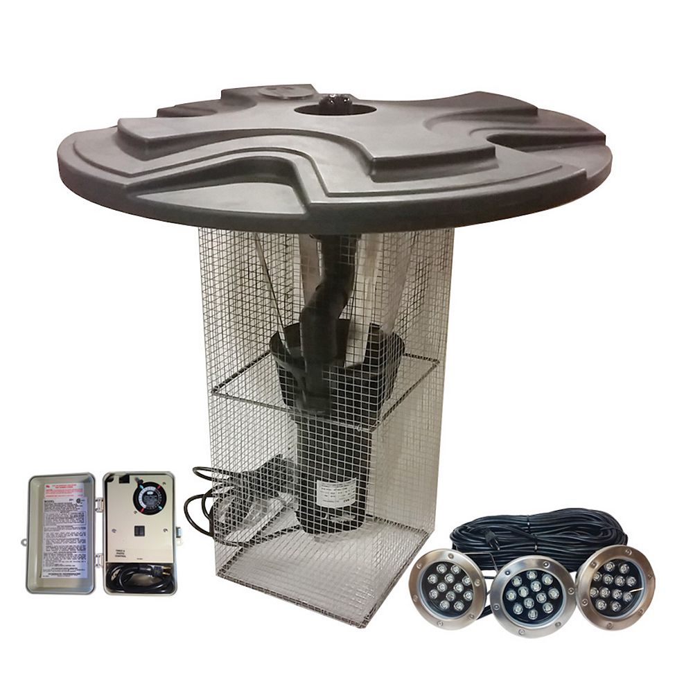 Outdoor Water Solutions 1 HP Floating Pond Fountain Eco Line with LED