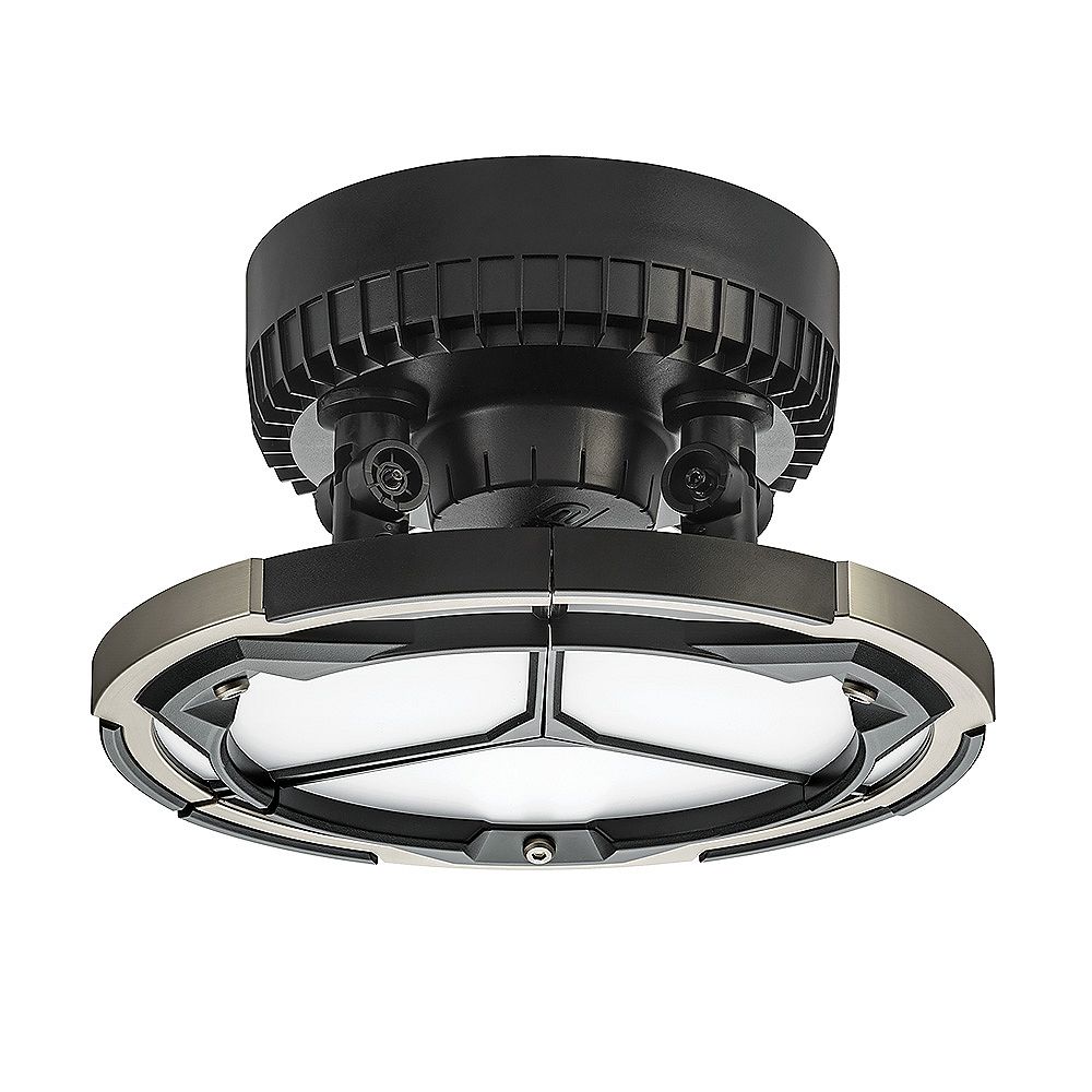 Commercial Electric Spin Light 10 Inch Black Led Flush Mount Ceiling