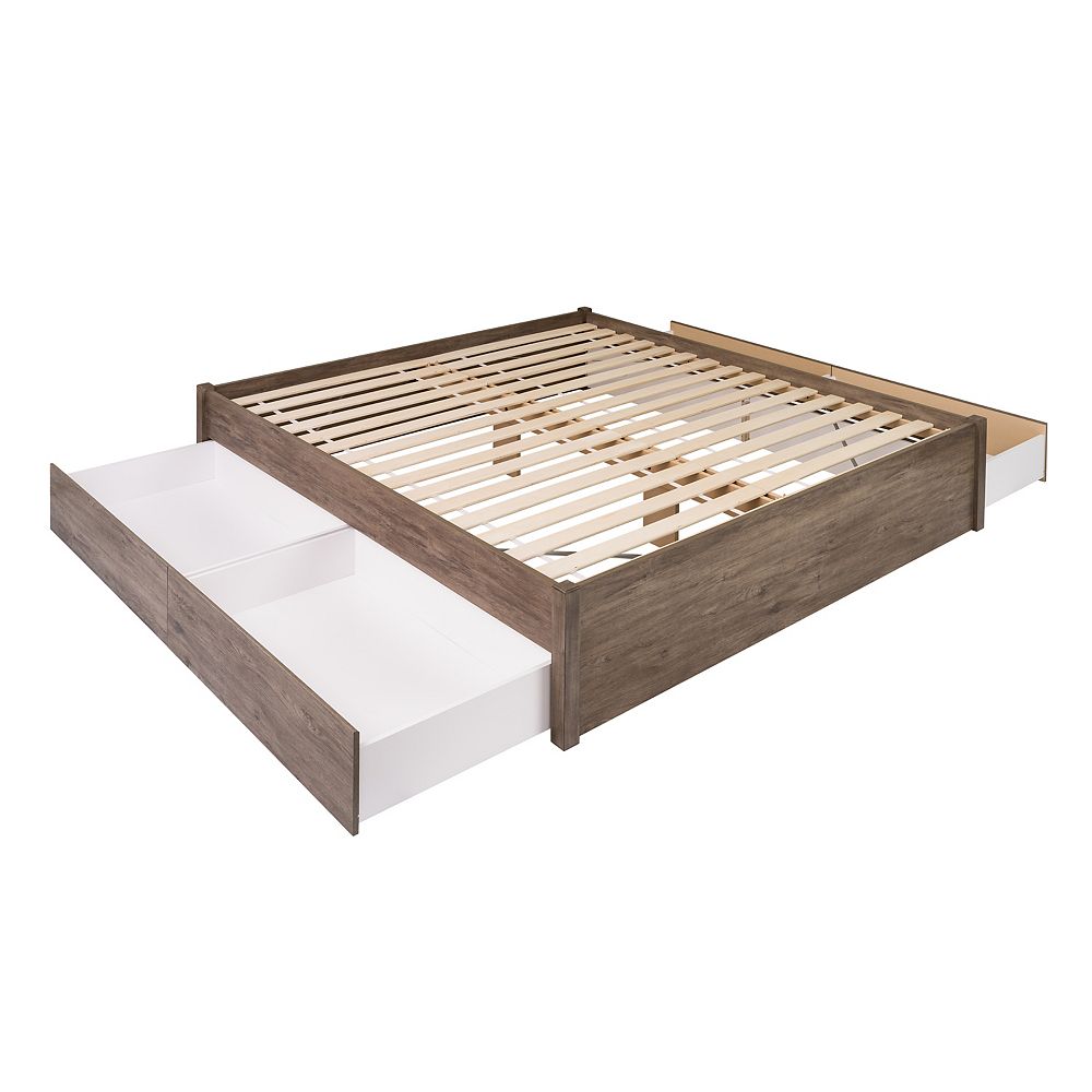 Prepac King Select 4 Post Platform Bed, King Platform Bed With Storage Underneath