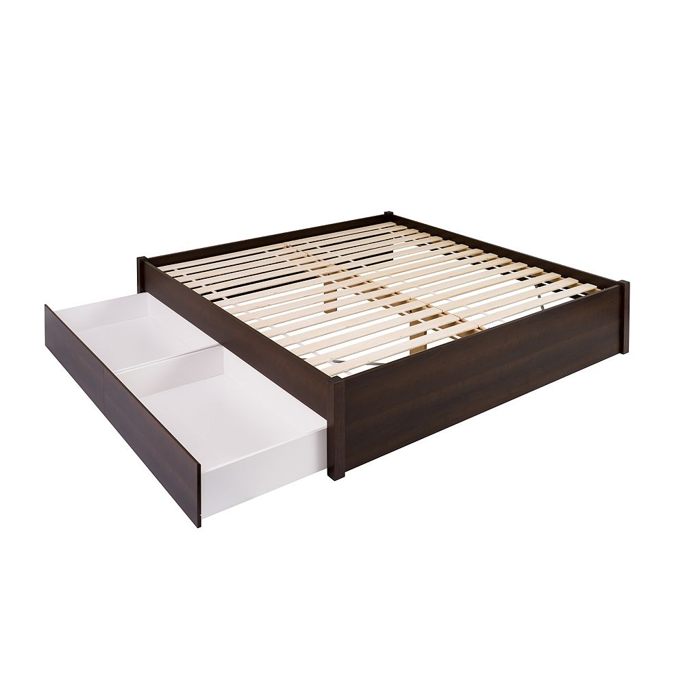 Prepac King Select 4 Post Platform Bed With 2 Drawers Espresso The Home Depot Canada Prepac King Select 4 Post Platform Bed, King Size Bed With Storage Canada
