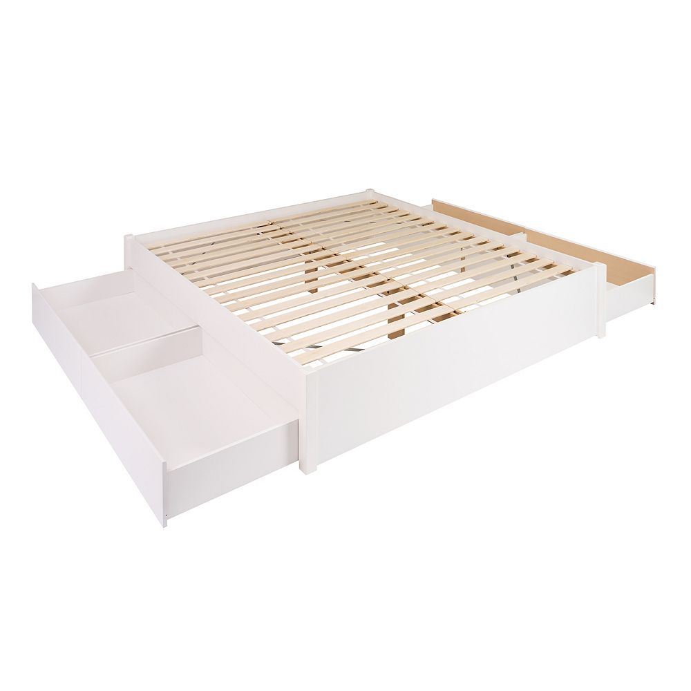 Prepac King Select 4 Post Platform Bed With Drawers White The Home Depot Canada Prepac King Select 4 Post Platform Bed, 4 Post King Bed Frame