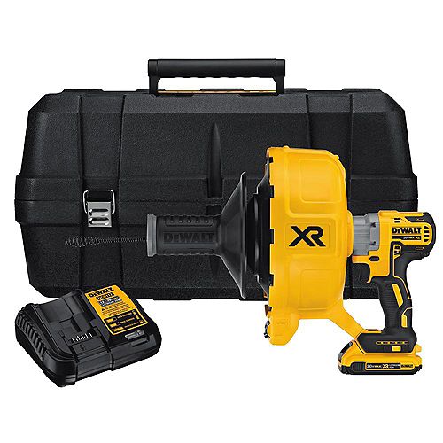 DEWALT 20V MAX XR Lithium-Ion Cordless Brushless Drain Snake with 2Ah Battery, Charger and Kit Box