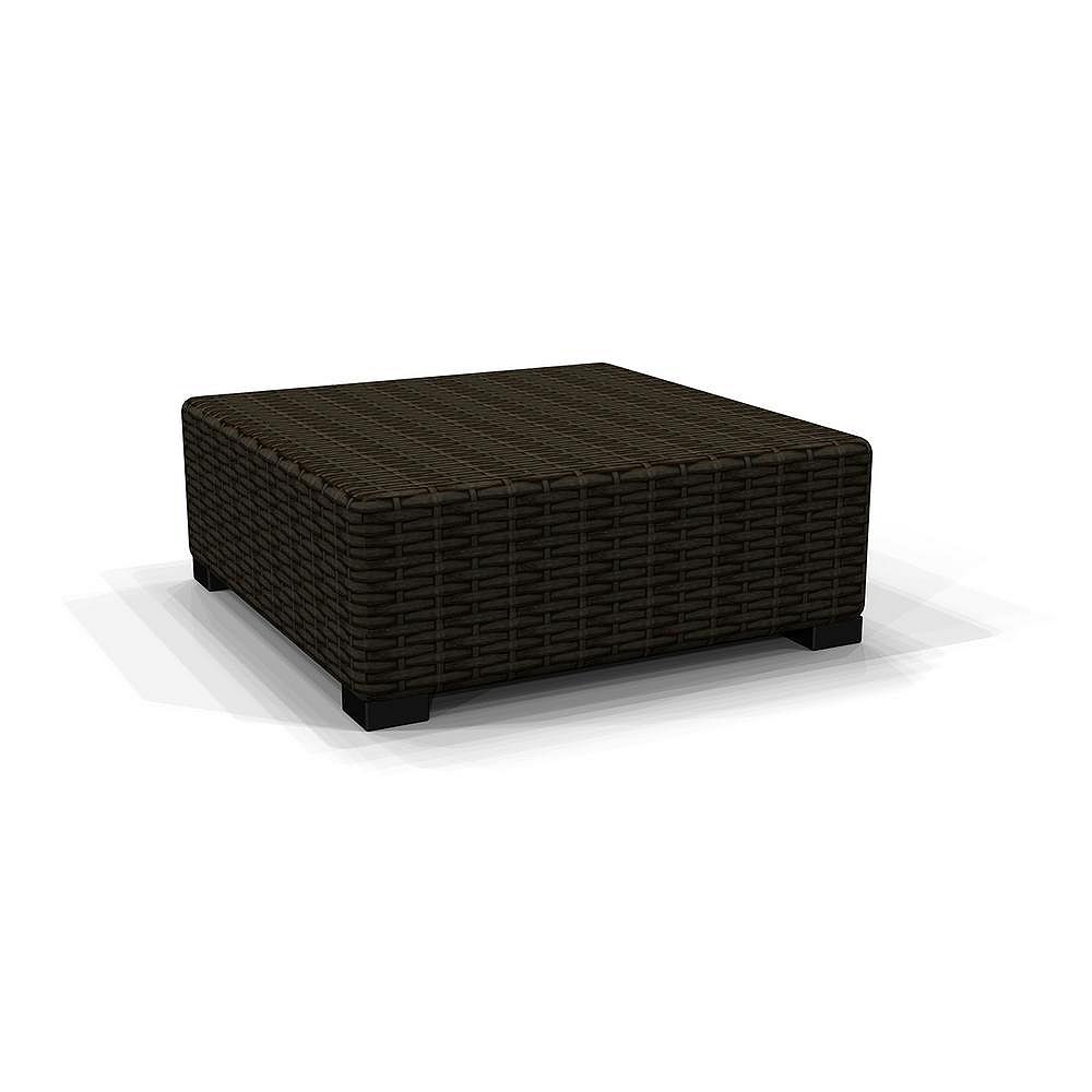 Hampton Bay Commercial Dark Brown Wicker Outdoor Patio Ottoman The