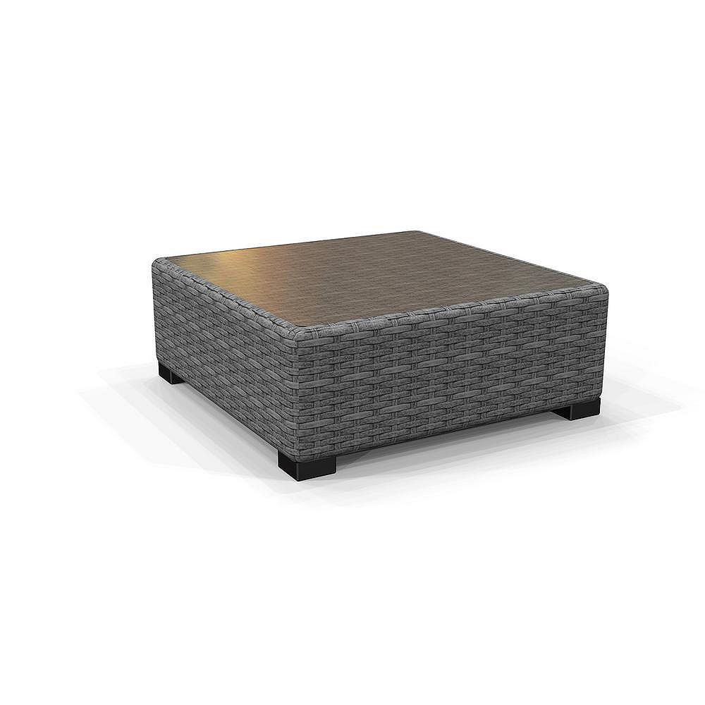 Hampton Bay Commercial Gray Square Wicker Outdoor Patio Coffee Table