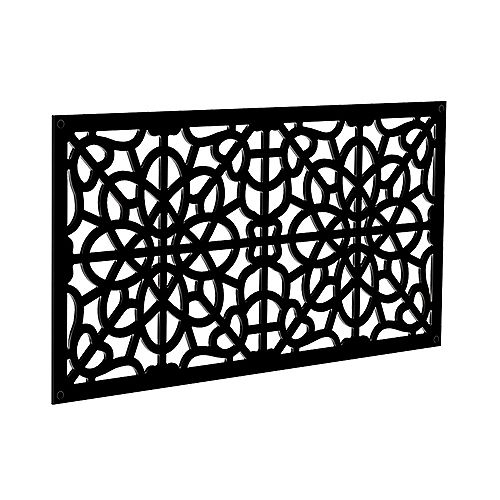 Barrette Fretwork 2 ft. x 4 ft. Decorative Screen Panel in Black