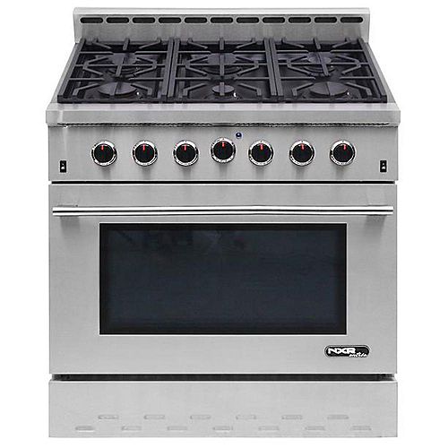 NXR Entrée 36-inch 5.5 cu. ft. Professional Style Gas Range with Convection Oven in Stainless Steel