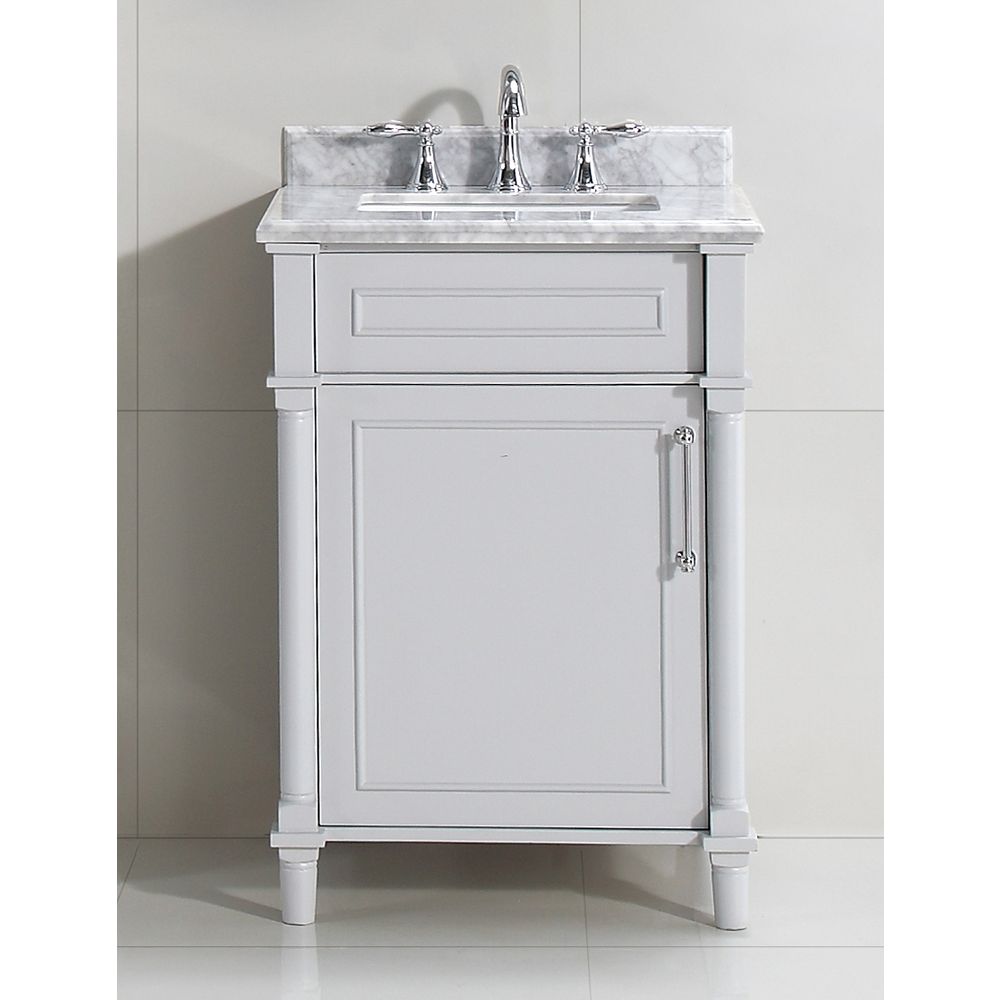Home Decorators Collection Aberdeen 24 Inch W X 20 Inch D Bath Vanity In Dove Grey With Ca The Home Depot Canada