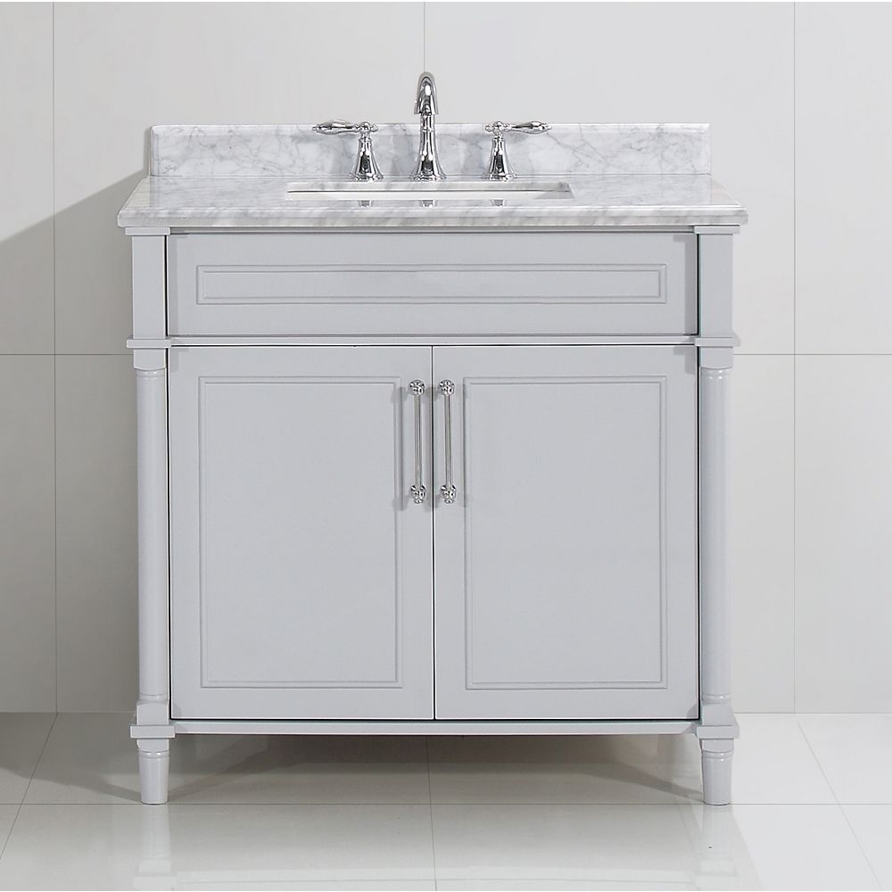 Home Decorators Collection Aberdeen 36 Inch W X 22 Inch D Single Bath Vanity In Dove Grey The Home Depot Canada