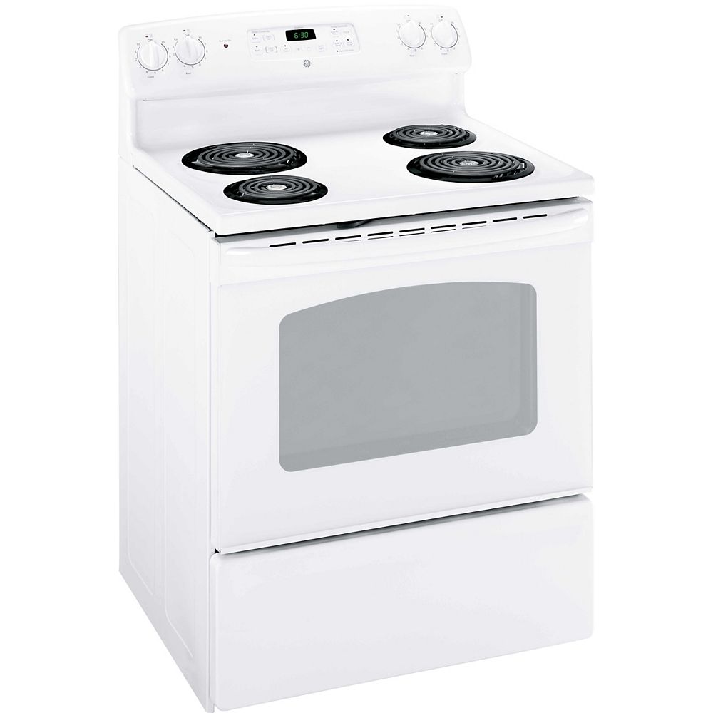 GE 30inch 5.0 cu. ft. Single Oven Electric Range in White The Home
