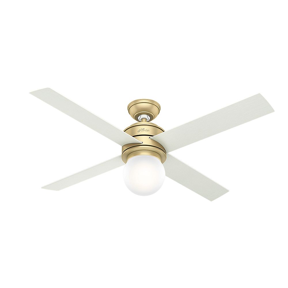 Hunter Hepburn 52 Inch Led Indoor Modern Brass Ceiling Fan The