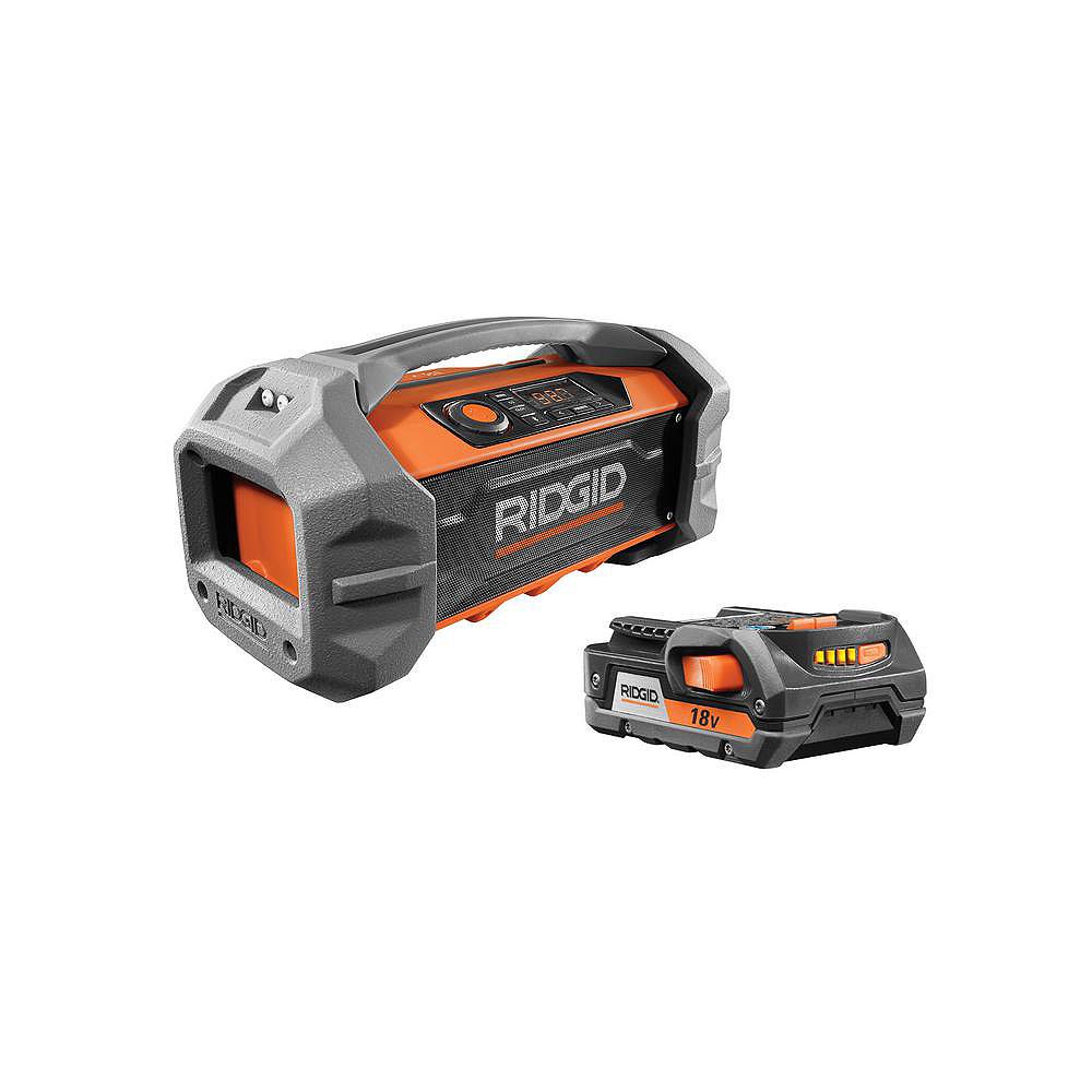 RIDGID 18Volt Bluetooth Jobsite Radio Kit with 2.0 Ah Battery The