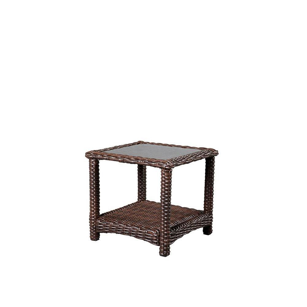 Hampton Bay Mill Valley 22-inch Square Patio Accent Table | The Home