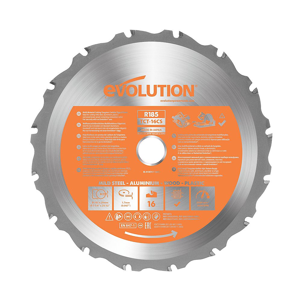 Evolution Power Tools 71/4 inch. MultiMaterial Replacement Circular and Chop Saw Blade The