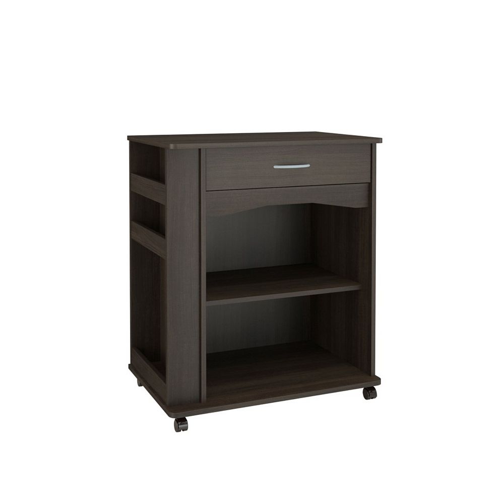 Nexera 1 Drawer Mobile Microwave Cart, Ebony The Home Depot Canada