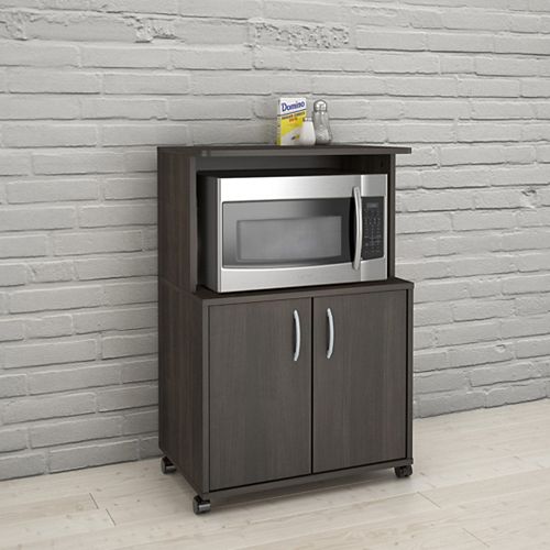 2-Door Mobile Microwave Cart, Ebony