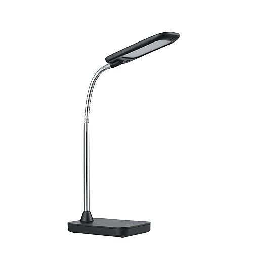 Integrated LED Desk Lamp in Black and Chrome