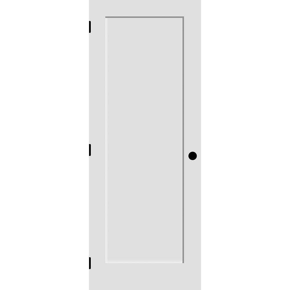 Milette 28inch x 80inch Primed 1Panel Shaker Style Door Machined
