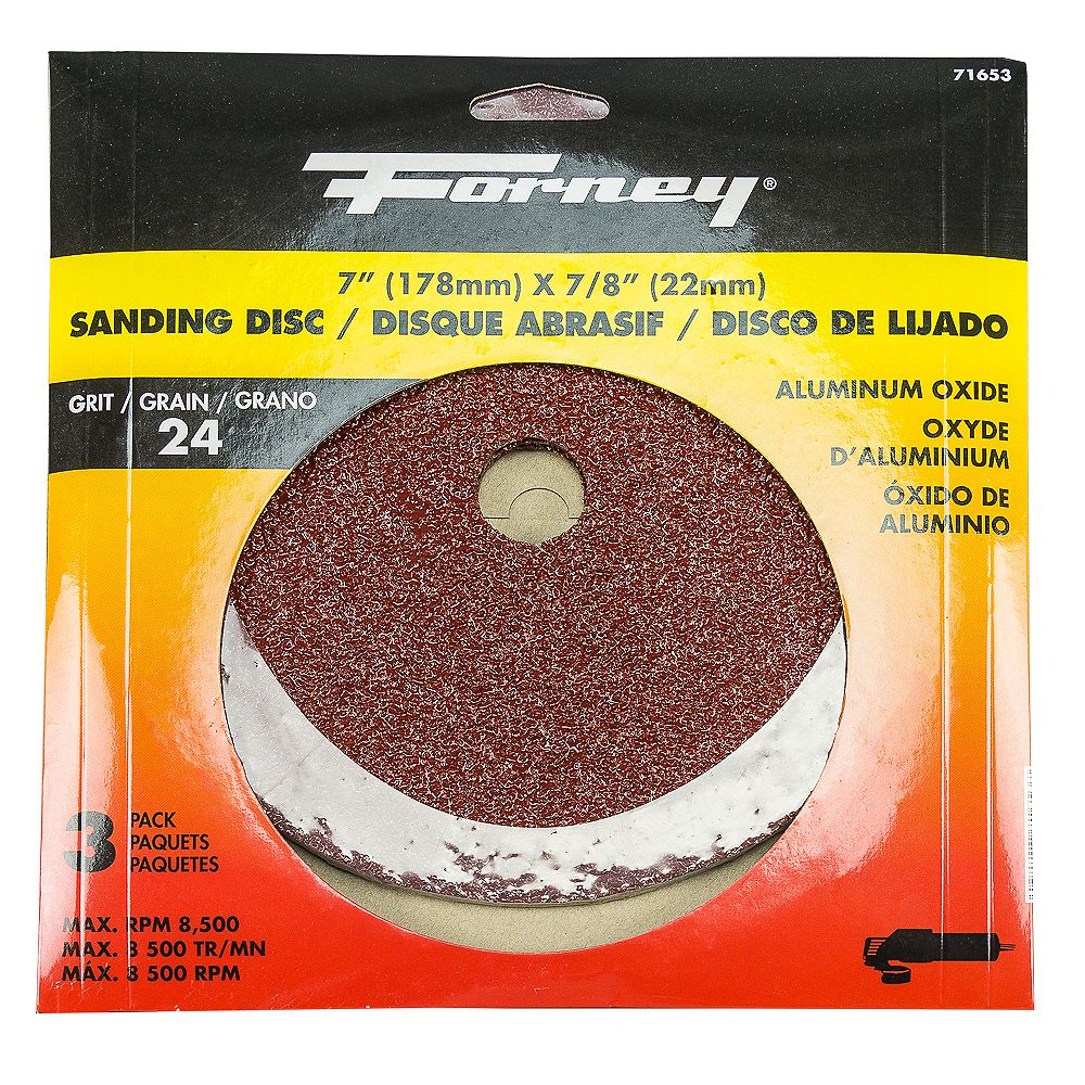 Forney Industries Resin Fibre Sanding Disc, 7 inch, Aluminum Oxide