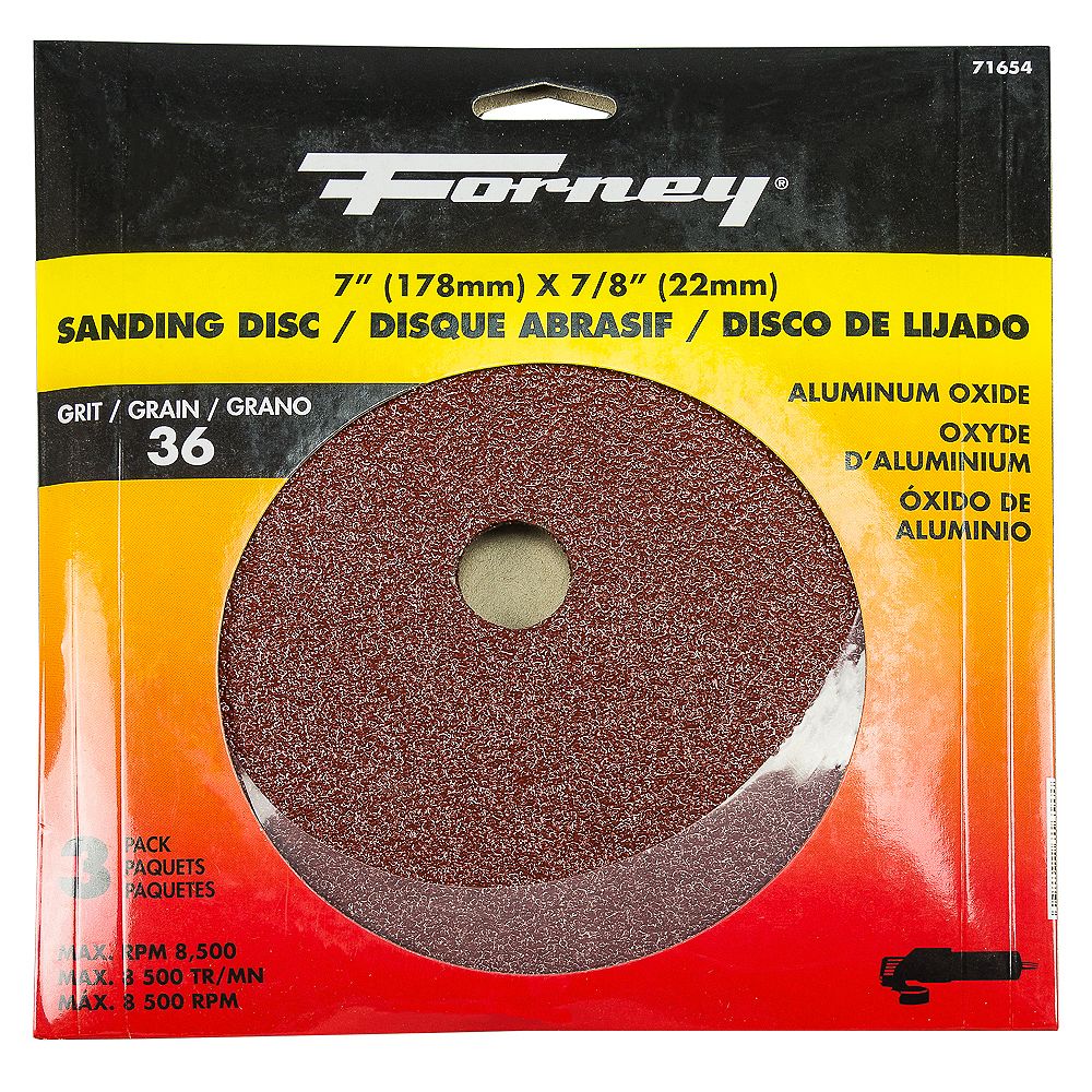 Forney Industries Resin Fibre Sanding Disc, 7 inch, Aluminum Oxide