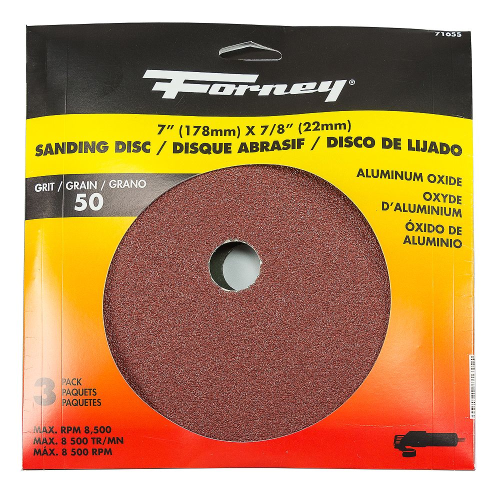 Forney Industries Resin Fibre Sanding Disc, 7 inch, Aluminum Oxide