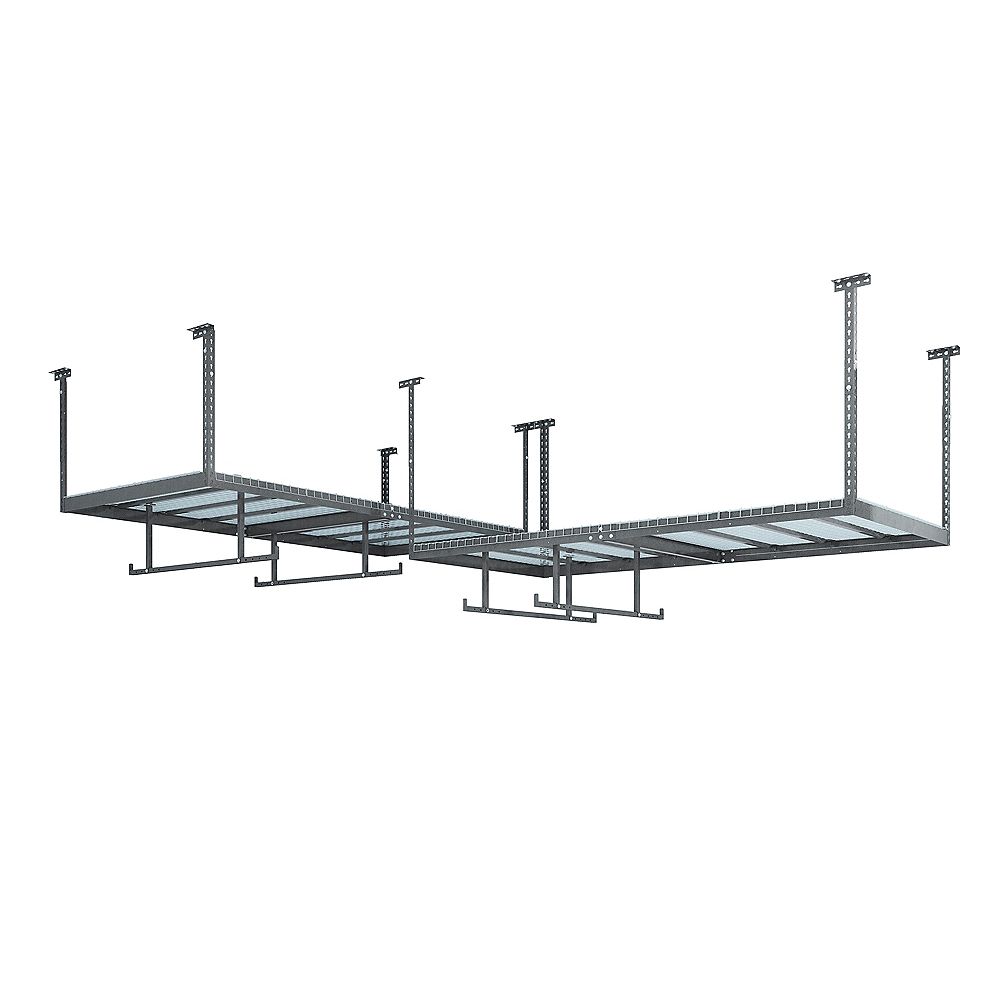 NewAge Products Inc. VersaRac Set of 2 Overhead Storage Racks in Grey