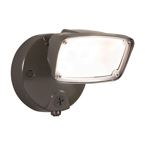 Halo 17-Watt Bronze LED Small-Head Security Flood Light with Switch Control Integrated Photocontrol