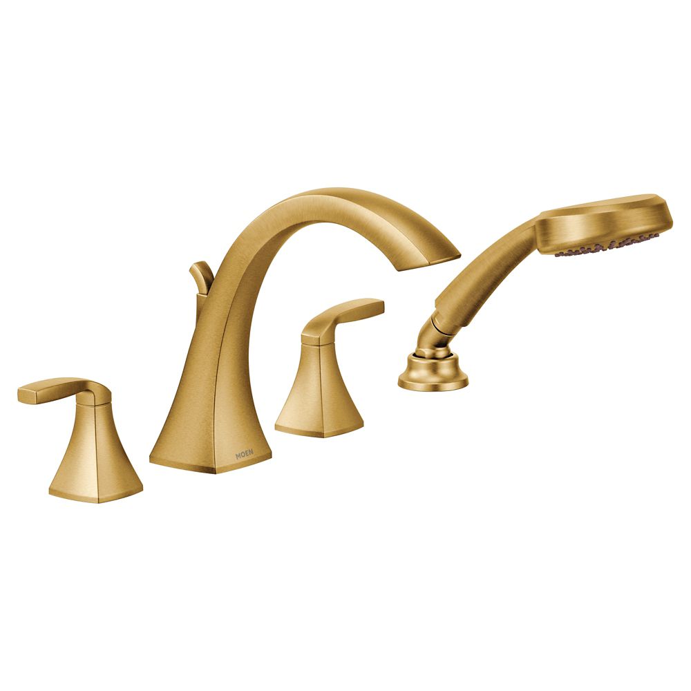 MOEN Voss 2 Handle High Arc Roman Tub Faucet Trim Kit With Hand Shower   P 1001207659 