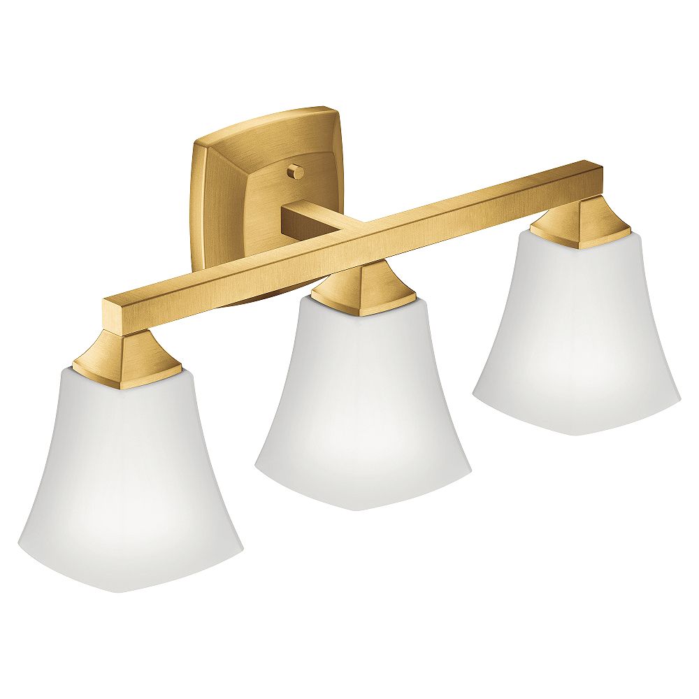 MOEN Voss Three Globe Bath Light in Brushed Gold The Home Depot Canada