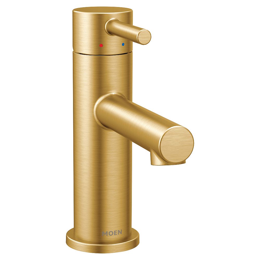 Moen Align Single Hole Single Handle Bathroom Faucet In Brushed Gold The Home Depot Canada