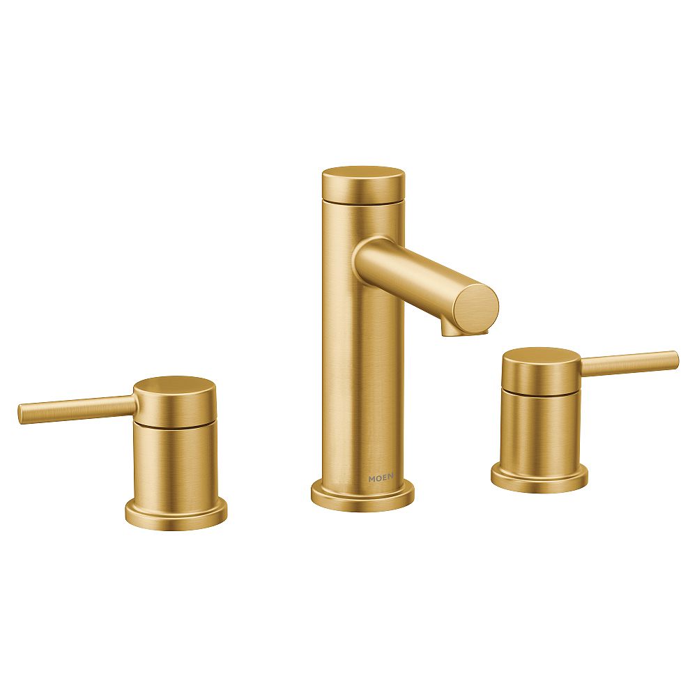 Moen Align 8 Inch Widespread 2 Handle Bathroom Faucet Trim Kit In Brushed Gold Valve Not The Home Depot Canada