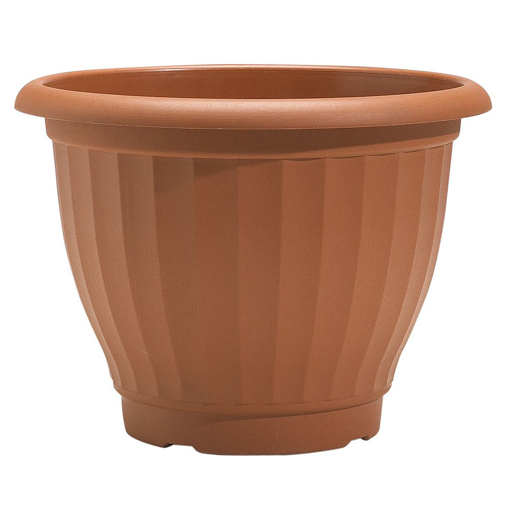 Hdg Castella 13 Inch Round Plastic Planter In Mesquite The Home Depot Canada Hdg Castella 13 Inch Round Plastic, Large Outdoor Ceramic Planters Canada