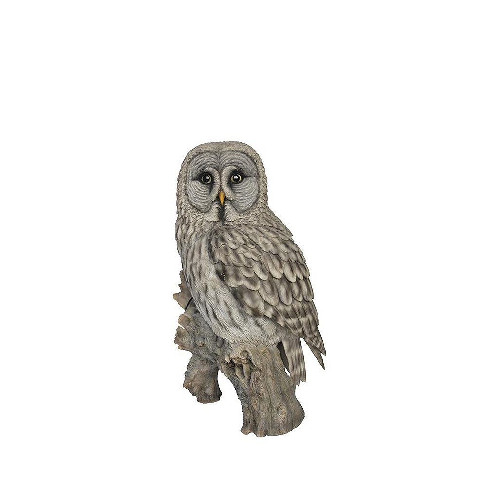 Hi-Line Gift Grey Owl on Stump Statue | The Home Depot Canada