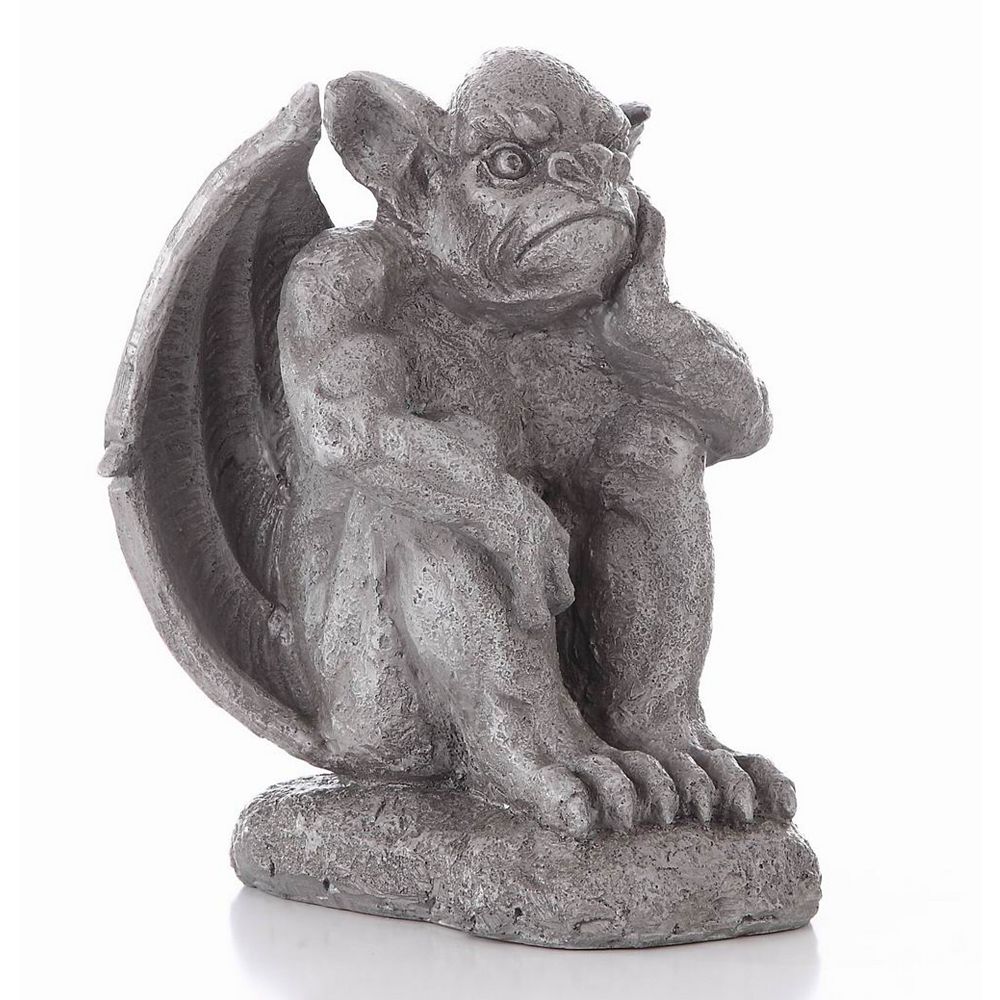 HiLine Gift Gargoyle Sitting with Hand on Face Statue The Home Depot
